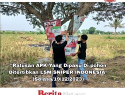 Ratusan APK Yang Dipaku Di Pohon Ditertibkan LSM SNIPER INDONESIA