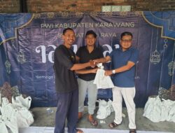 PWI dan SMSI Karawang  Salurkan Daging Qurban 1 Sapi dan 3 Domba di Idul Adha 1445 H