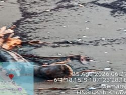 Pantai Cemara Jaya Tercemar Limbah di Duga Ceceran Oil Spill